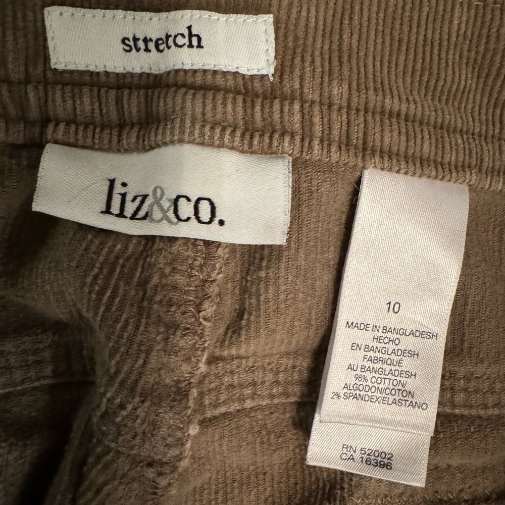 Liz & Co. Corduroy pants stretch size 10 28 inch inseam - Picture 2 of 8